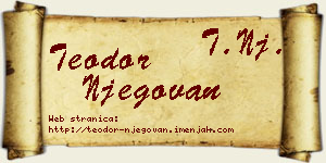 Teodor Njegovan vizit kartica